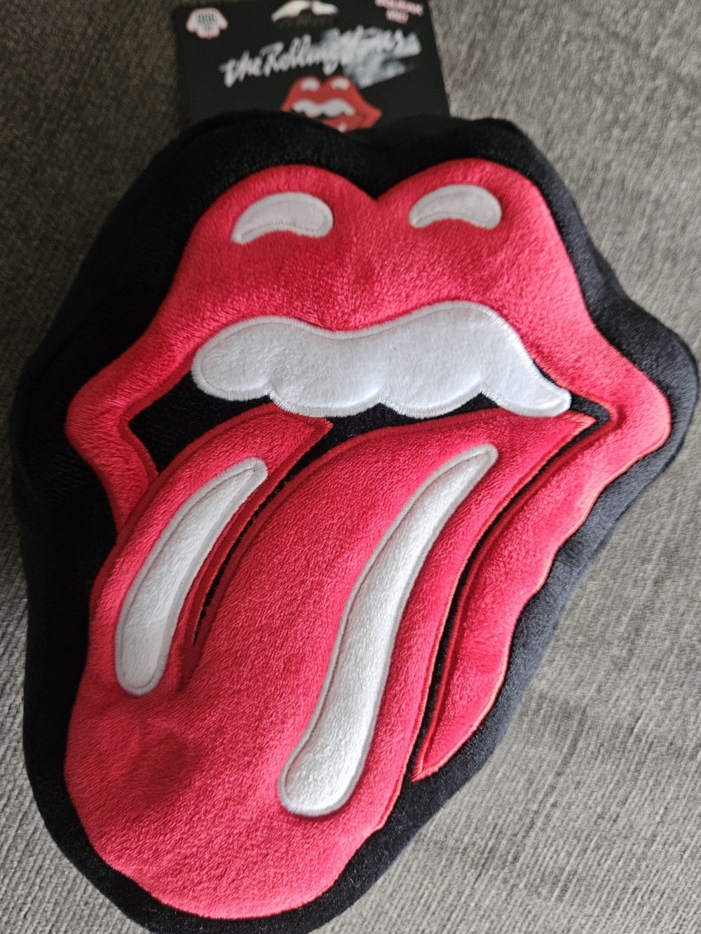 The Rolling Stones Pink & White Tongue Plush Dog Toy